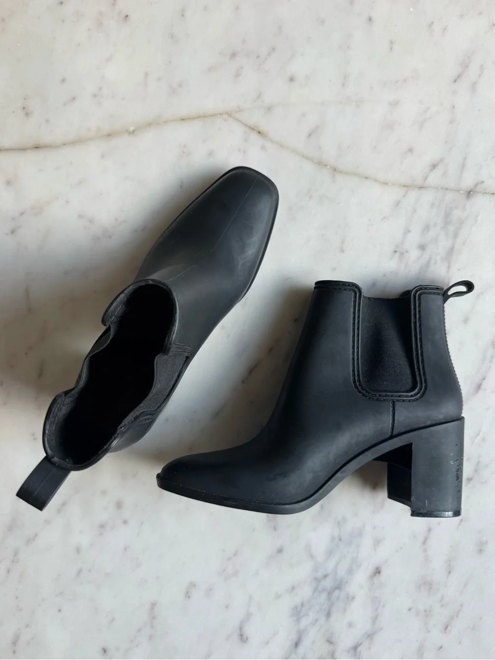 Jeffrey Campbell Matte Black Chelsea Rain Boots, Size 10
